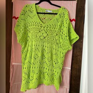 Bright Green Beach Crochet Cover Up from Zara